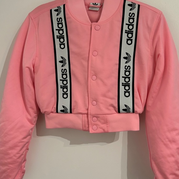 Adidas Pink Cropped Jacket size 2XS - Picture 2 of 4